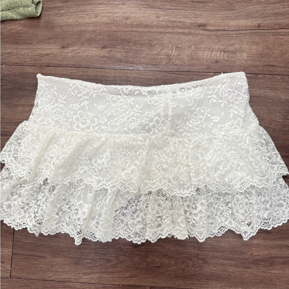 Edikted White Lace Skirt